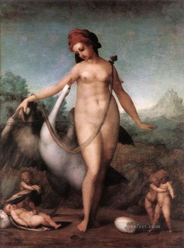  Leda Arte - Leda y el cisne Jacopo da Pontormo pájaros